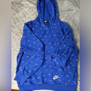 Nike blue swoosh all around hoodie | Size Medium